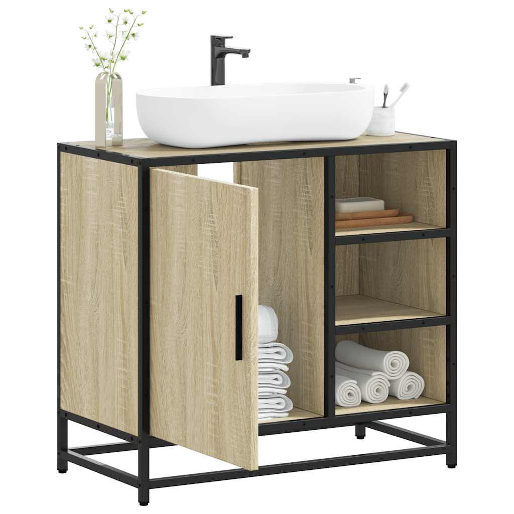 vidaXL Ντουλάπι Νιπτήρα Μπάνιου Sonoma Δρυς 65x33x60 εκ. Επεξ. Ξύλο