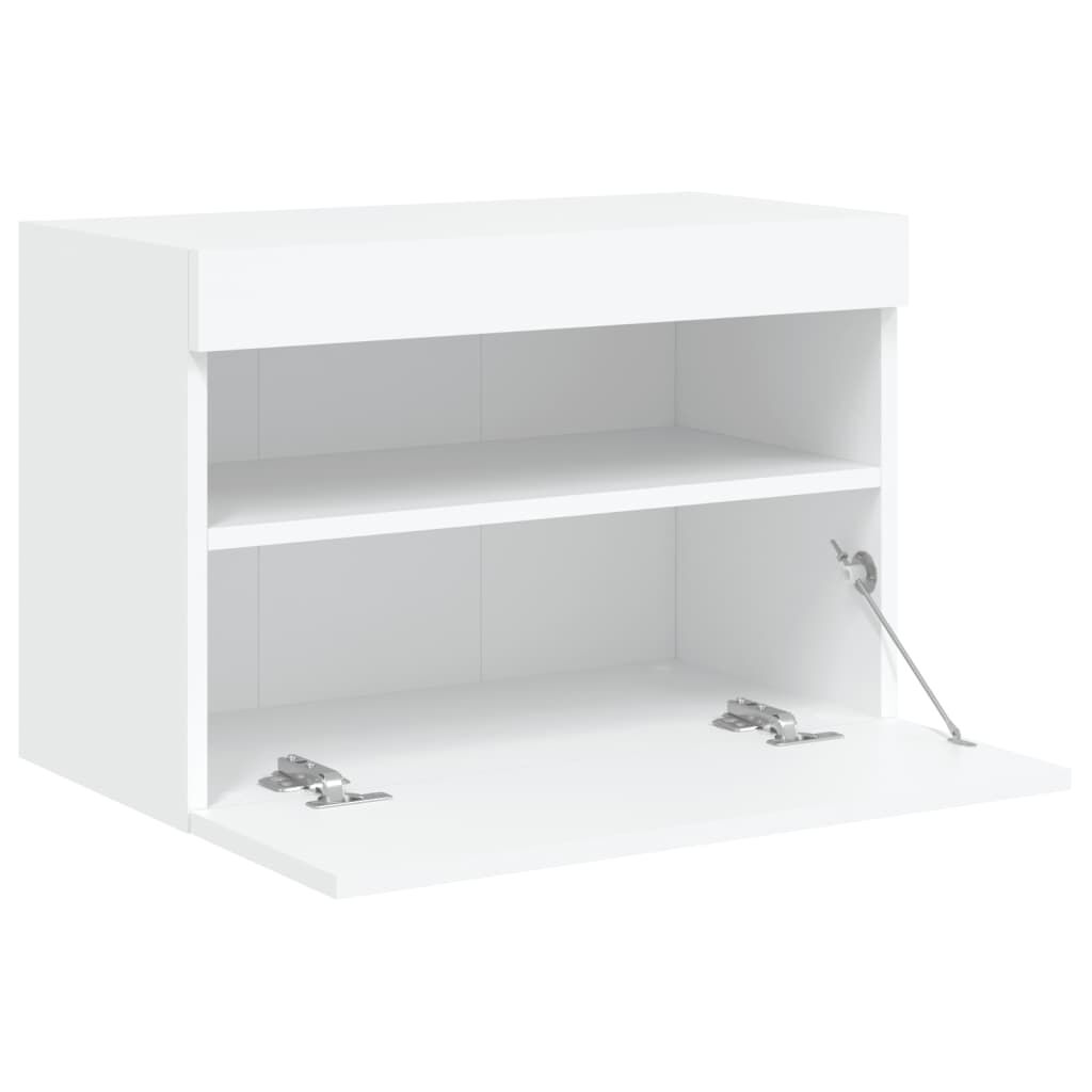 vidaXL Έπιπλο Τοίχου Τηλεόρασης με LED Λευκό 40x30x40 εκ.