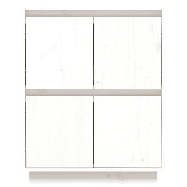 vidaXL Συρταριέρα Λευκή 60 x 34 x 75 εκ. από Μασίφ Ξύλο Πεύκου