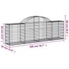 vidaXL Συρματοκιβώτια Τοξωτά 4 τεμ. 200x30x60/80 εκ. Γαλβαν. Ατσάλι