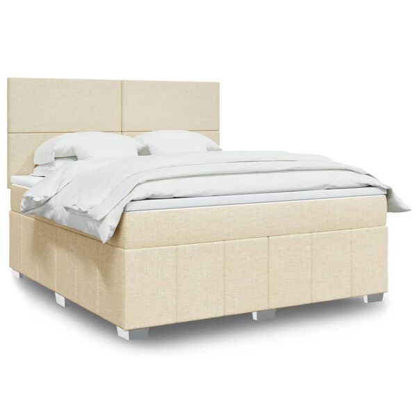 vidaXL &Kappa;&rho;&epsilon;&beta;ά&tau;&iota; Boxspring &mu;&epsilon; &Sigma;&tau;&rho;ώ&mu;&alpha; &Kappa;&rho;&epsilon;&mu; 180x200 &epsilon;&kappa;. &Upsilon;&phi;&alpha;&sigma;&mu;ά&tau;&iota;&nu;&omicron;