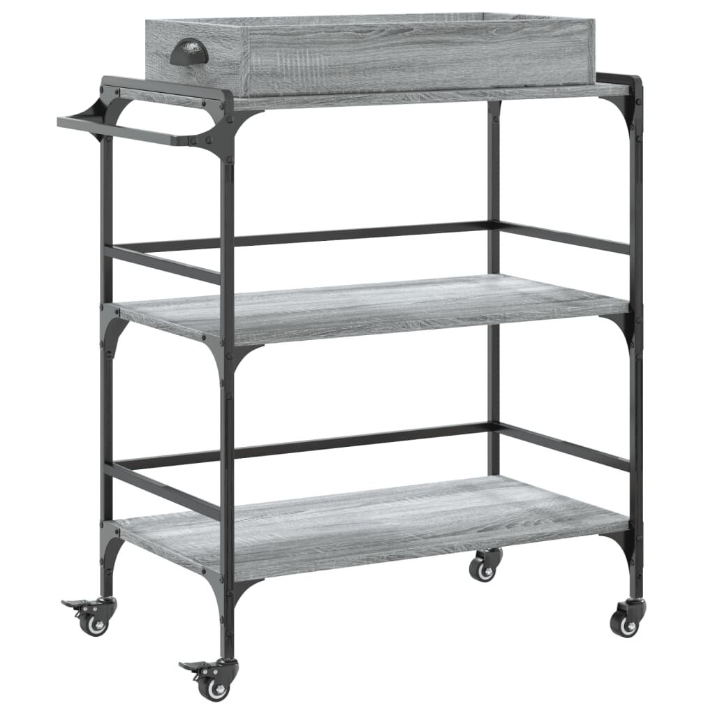 vidaXL Τρόλεϊ Κουζίνας Sonoma Γκρι 81,5x41x92,5 εκ. Επεξεργασμένο Ξύλο