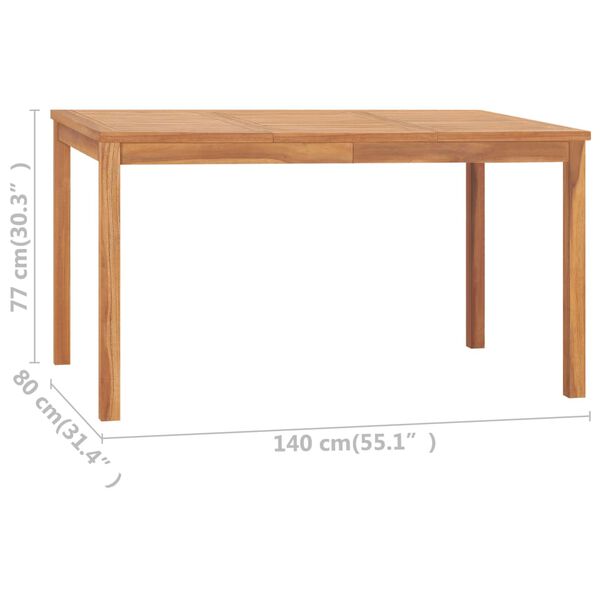 vidaXL Τραπεζαρία Κήπου 140 x 80 x 77 εκ. από Μασίφ Ξύλο Teak