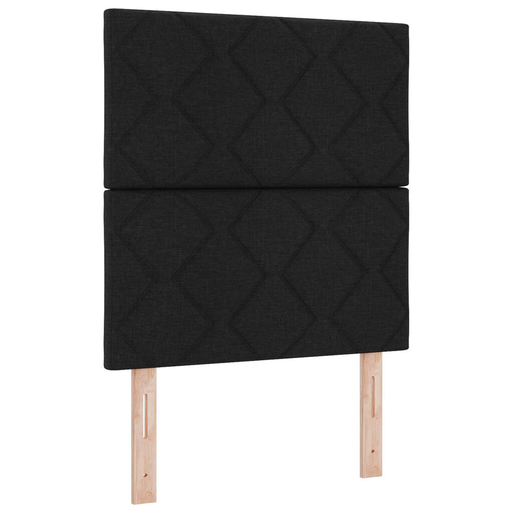 vidaXL Κρεβάτι Box Spring με Στρώμα & LED Μαύρο 80x200 εκ. Ύφασμα