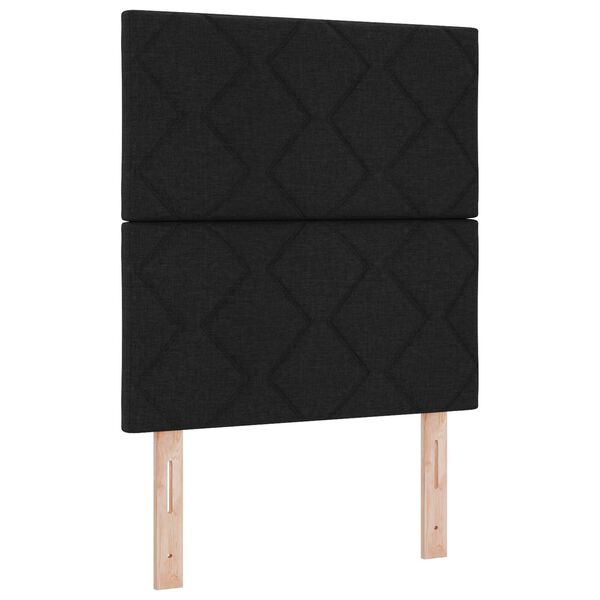 vidaXL Κρεβάτι Box Spring με Στρώμα & LED Μαύρο 80x200 εκ. Ύφασμα