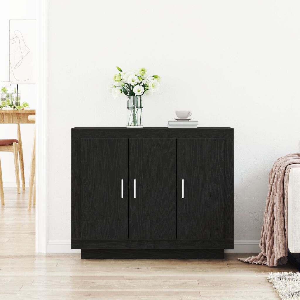 vidaXL Μπουφές Μαύρη Δρυς 92x35x75 εκ. Κατασκευασμένο ξύλο