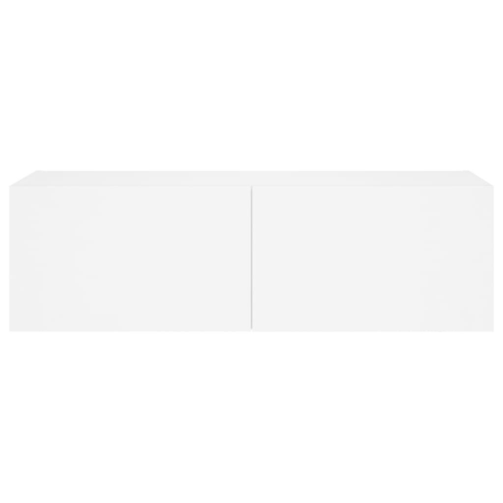 vidaXL Έπιπλο Τοίχου Τηλεόρασης με LED Λευκό 100x35x31 εκ.