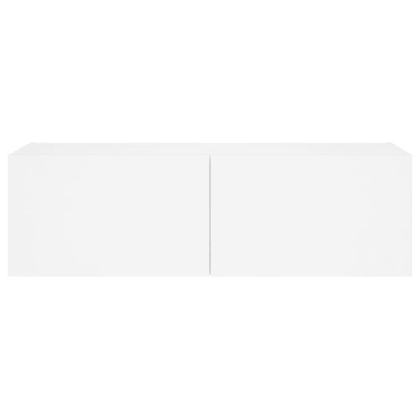 vidaXL Έπιπλο Τοίχου Τηλεόρασης με LED Λευκό 100x35x31 εκ.