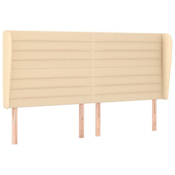 vidaXL Κεφαλάρι με Πτερύγια Κρεμ 203x23x118/128 εκ. Υφασμάτινο