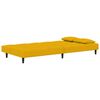 vidaXL Καναπές Κρεβάτι Διθέσιος Κίτρινος Βελούδινος με 2 Μαξιλάρια