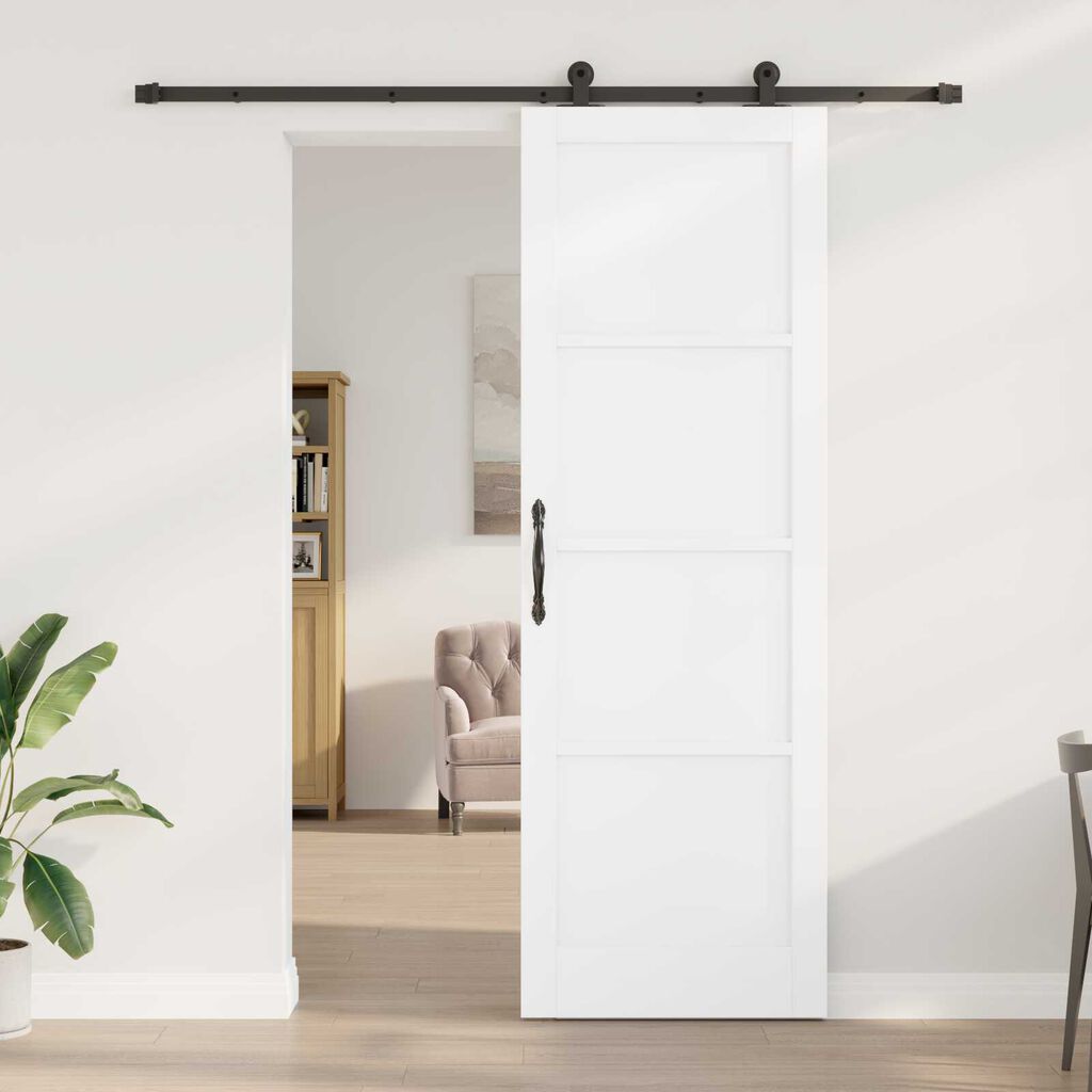 vidaXL Συρόμενη Πόρτα ORKDAL Λευκό και μαύρο 78 x 232 cm