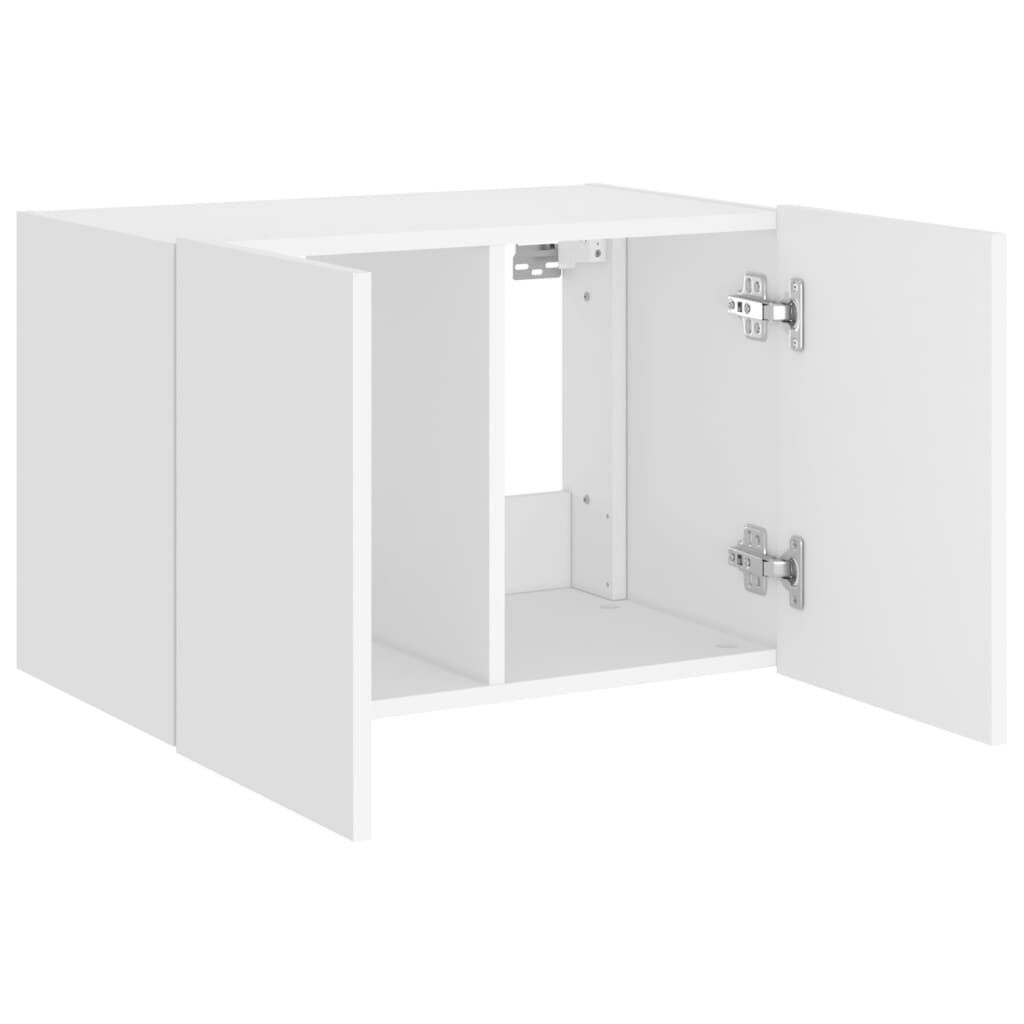vidaXL Έπιπλο Τοίχου Τηλεόρασης με LED Λευκό 60x35x41 εκ.