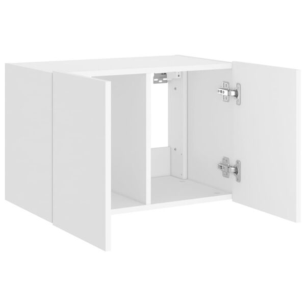 vidaXL Έπιπλο Τοίχου Τηλεόρασης με LED Λευκό 60x35x41 εκ.