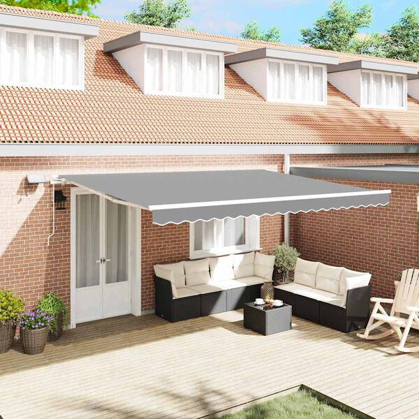 vidaXL Αντιανεμικό με Λευκό 4,5 x 3 μ Μέταλλο