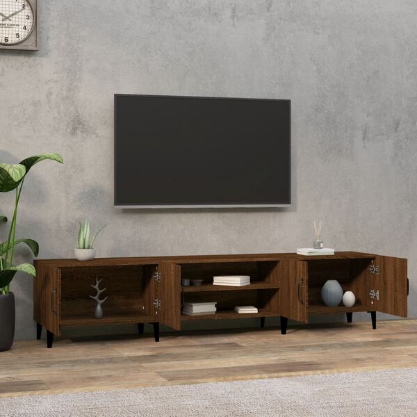vidaXL Έπιπλο Τηλεόρασης Καφέ Δρυς 180x31,5x40 εκ. Επεξεργασμένο Ξύλο