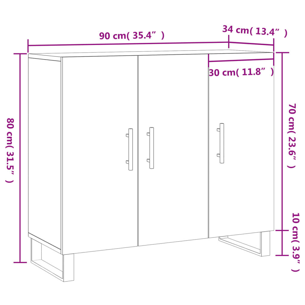 vidaXL Ντουλάπι Καπνιστή Δρυς 90x34x80 εκ. Επεξεργασμένο Ξύλο