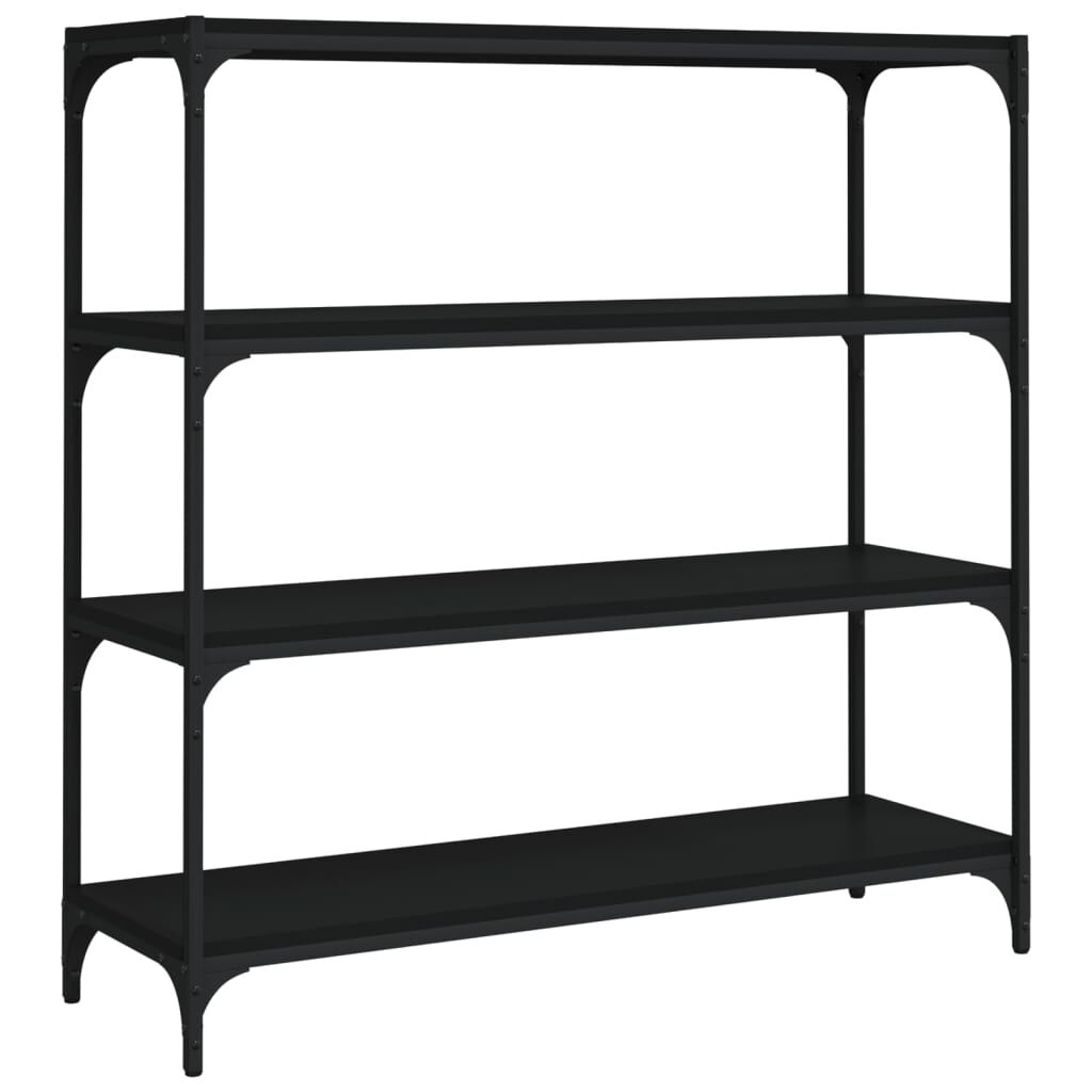 vidaXL Βιβλιοθήκη Μαύρη 100 x 33 x 100 εκ. Επεξεργασμένο Ξύλο & Ατσάλι