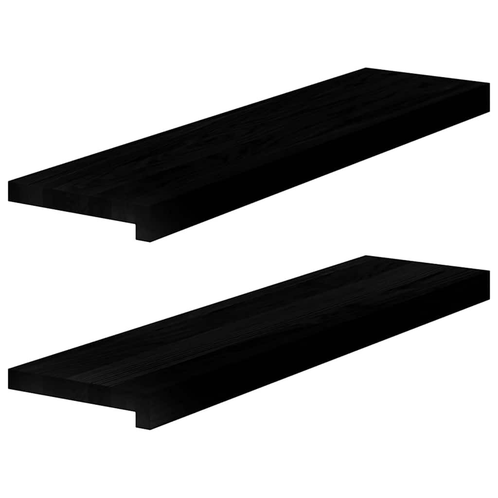 vidaXL Περβάζια παραθύρων 2 τεμ. Σκ. Καφέ 80x20x2 εκ. Μασίφ Ξύλο Δρυός