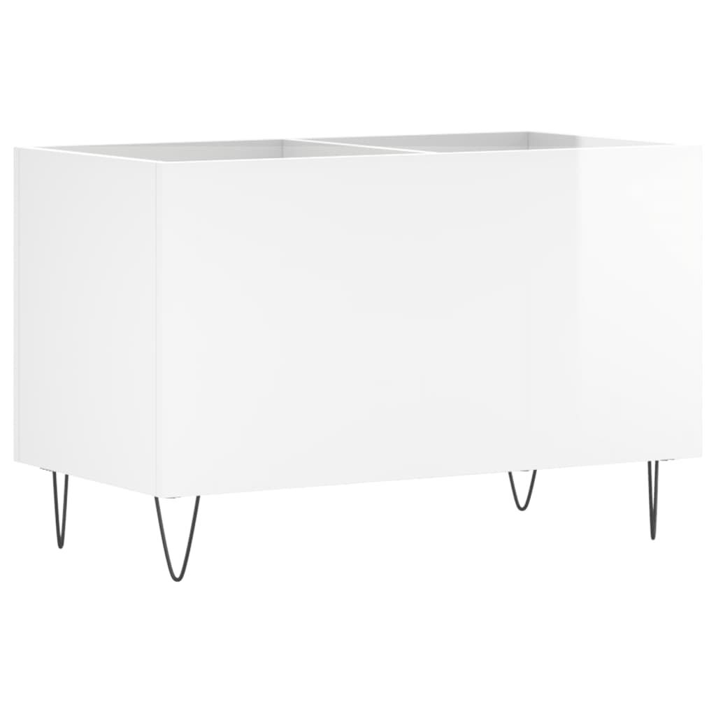 vidaXL Δισκοθήκη Γυαλιστερή Λευκή 74,5x38x48 εκ. Επεξεργασμένο Ξύλο