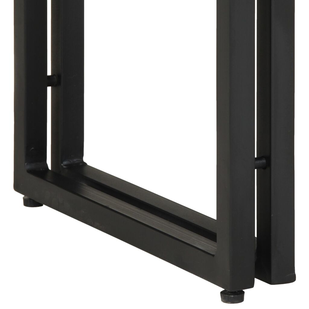 vidaXL Τραπέζια στο κομοδίνο Μαύρο 120x33x75 εκ Μασίφ ξύλο μάνγκο και μέταλλο