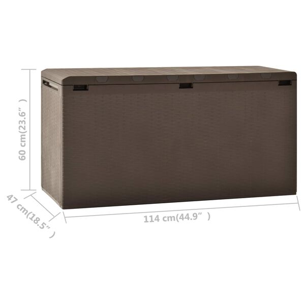 vidaXL Μπαούλο Αποθήκευσης Κήπου Καφέ 114 x 47 x 60 εκ.