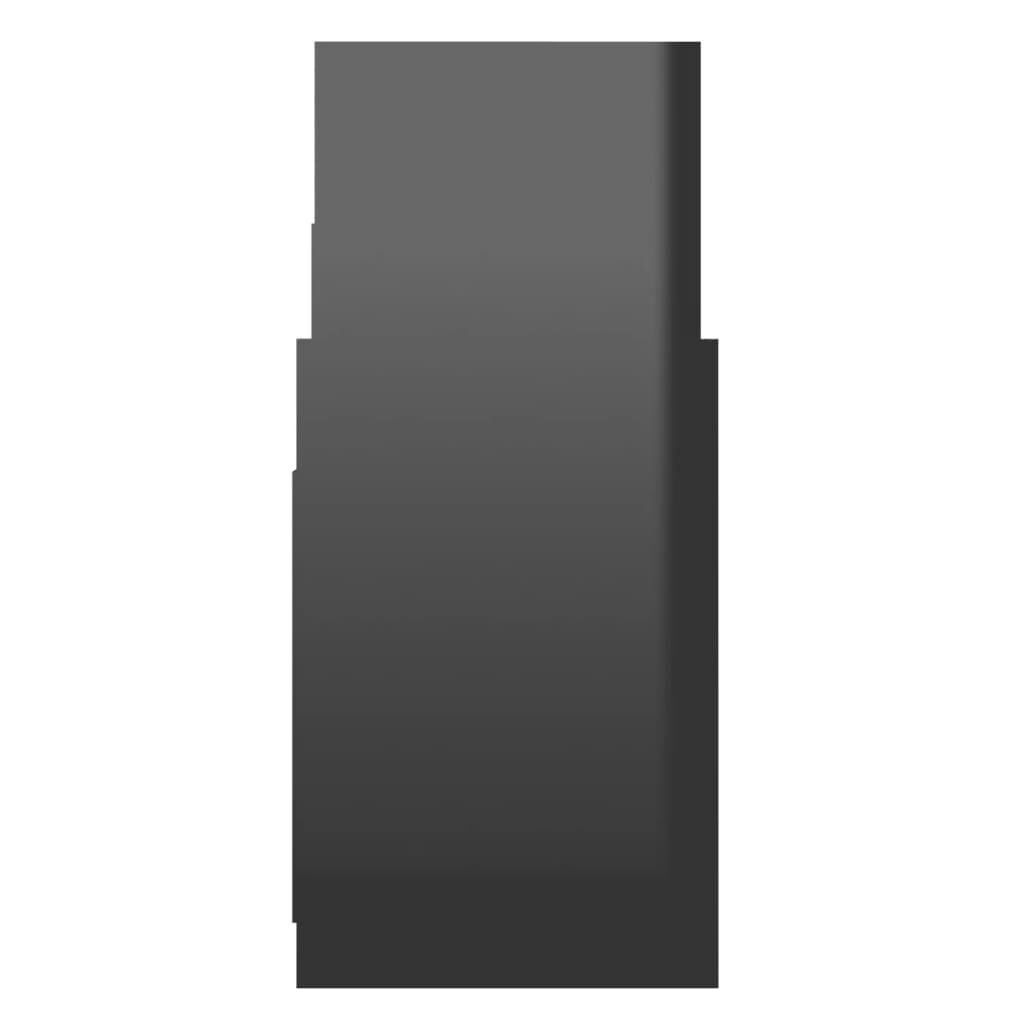 vidaXL Βοηθητικό Ντουλάπι Γυαλ. Μαύρο 60 x 26 x 60 εκ. από Επεξ. Ξύλο
