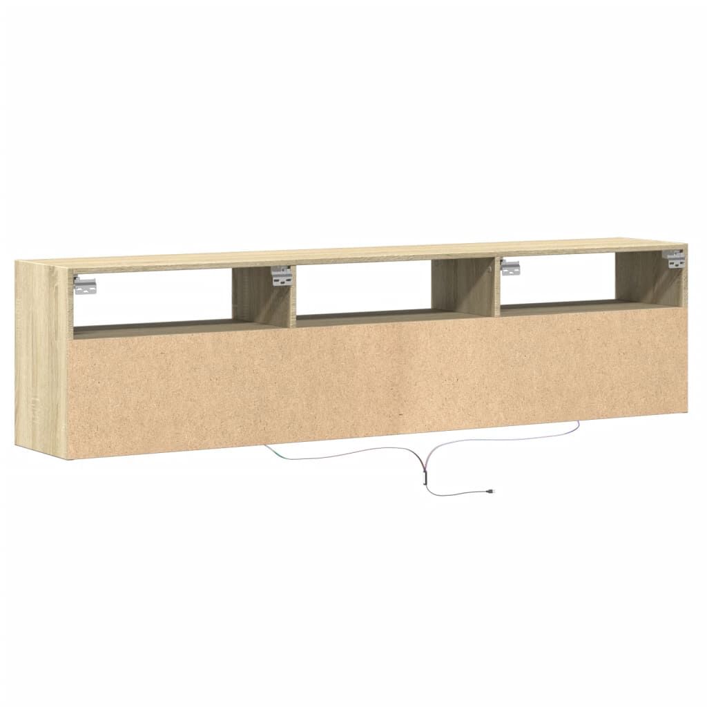 vidaXL Έπιπλο Τοίχου Τηλεόρασης με LED Sonoma Δρυς 180x31x45 εκ.