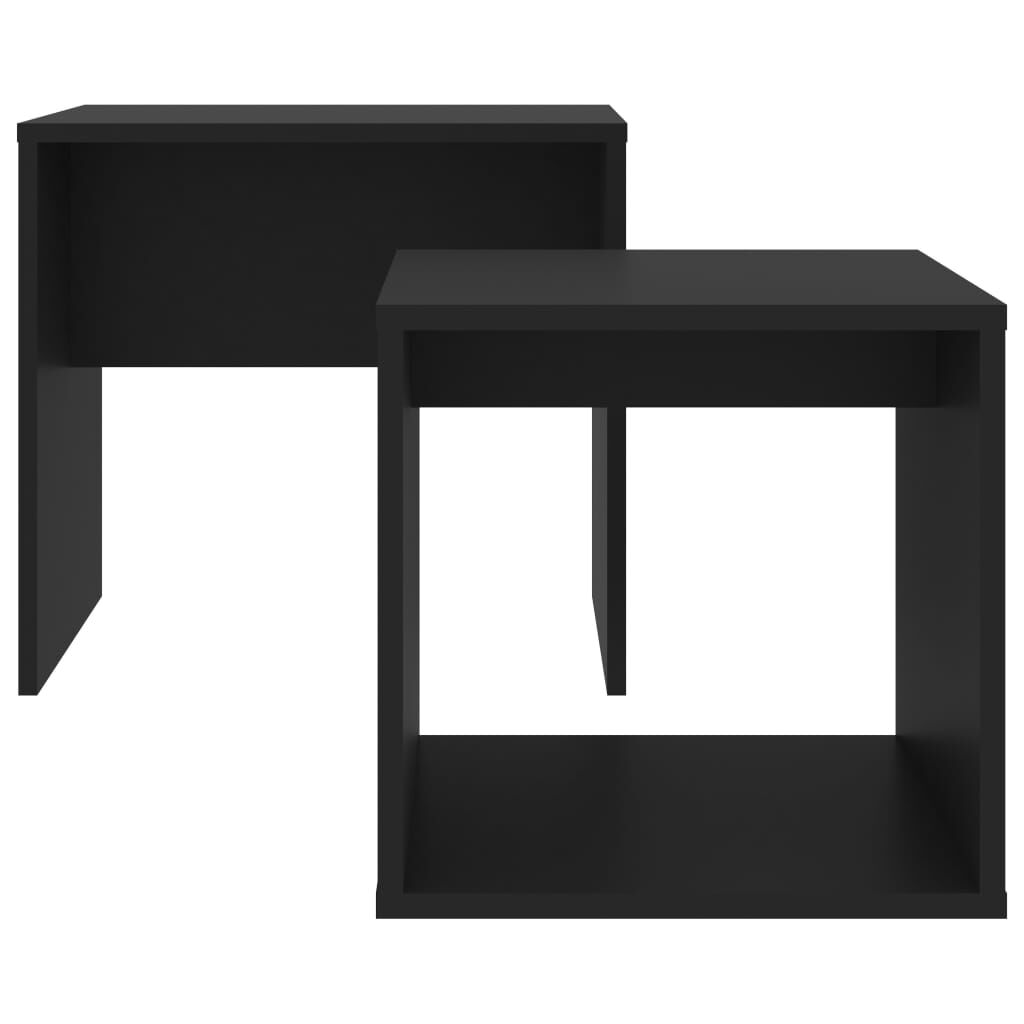 vidaXL Σετ Τραπεζάκια Σαλονιού Μαύρα 48 x 30 x 45 εκ. από Επεξ. Ξύλο