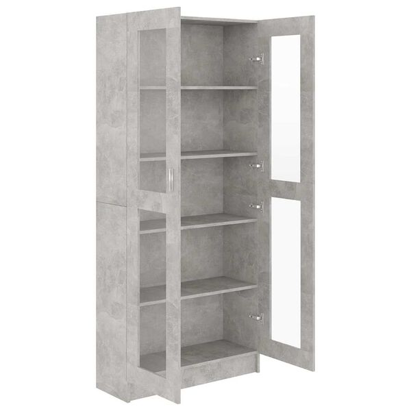 vidaXL Βιτρίνα Γκρι του Σκυροδέματος 82,5x30,5x185,5 εκ. Επεξ. Ξύλο