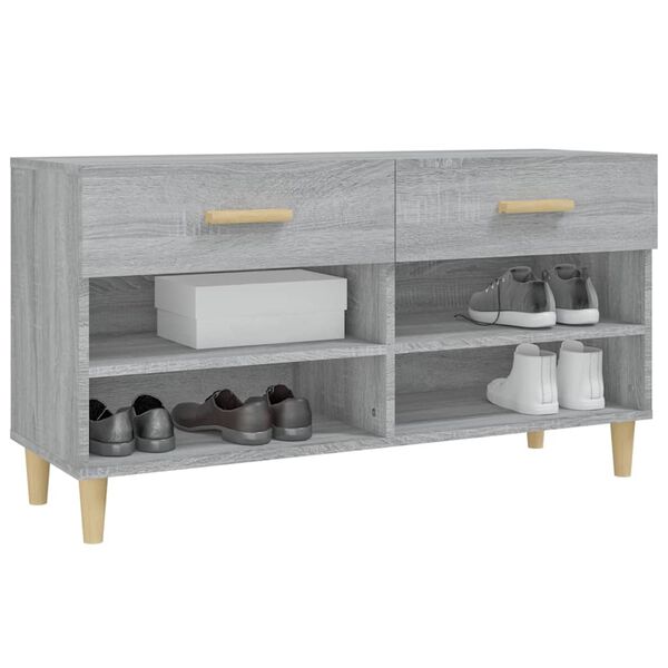 vidaXL Παπουτσοθήκη Γκρι Sonoma 102x35x55 εκ. από Επεξεργασμένο Ξύλο