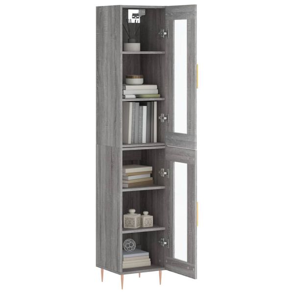 vidaXL Μπουφές Sonoma Γκρι 34,5 x 34 x 180 εκ. από Επεξεργασμένο Ξύλο