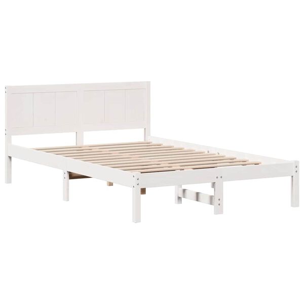 vidaXL Σκελετός Κρεβατιού Λευκό 120 x 200 cm Μασίφ ξύλο πεύκου