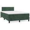 vidaXL Κρεβάτι Boxspring με Στρώμα Σκούρο Πράσινο 120x190εκ. Βελούδινο
