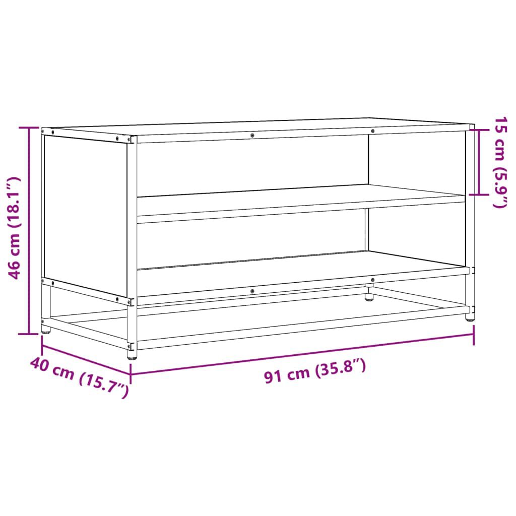 vidaXL Έπιπλο Τηλεόρασης Sonoma Δρυς 91x40x46 εκ. Επεξ. Ξύλο