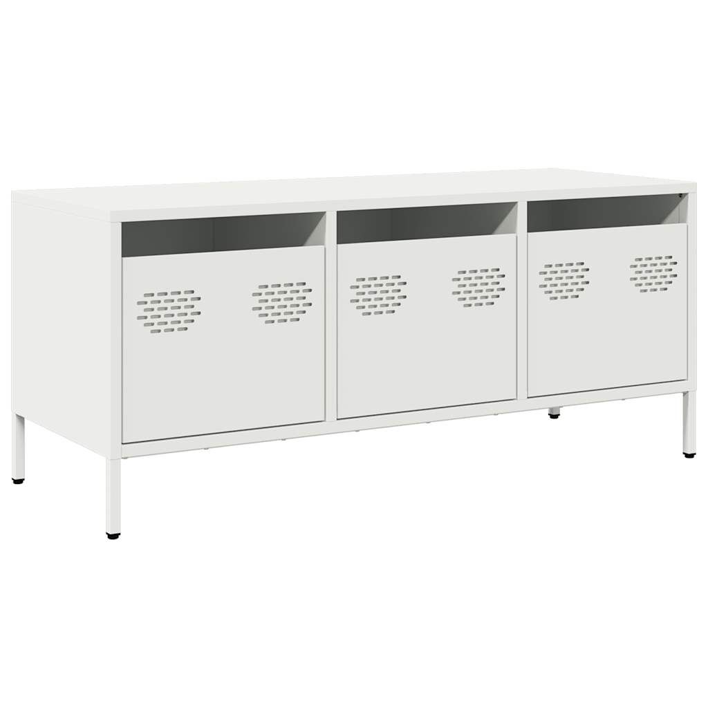 vidaXL Έπιπλο Τηλεόρασης Λευκό 101,5x39x43,5 εκ. Ατσάλι Ψυχρής Έλασης
