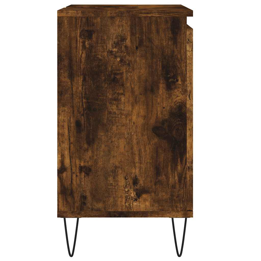 vidaXL Ντουλάπι Μπάνιου Καπνιστή Δρυς 58 x 33 x 60 εκ. Επεξεργ. Ξύλο