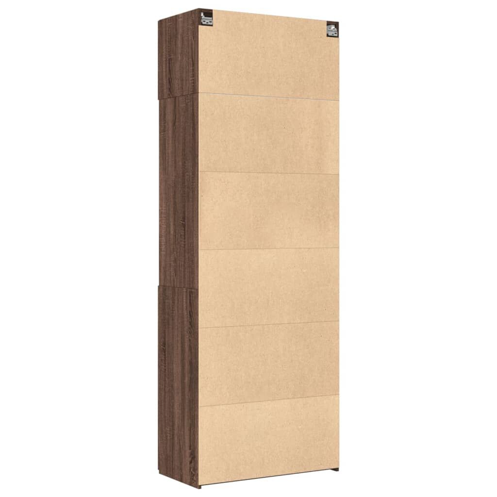 vidaXL Ραφιέρα με Ντουλάπια Καφέ Δρυς 80x42,5x225 εκ. από Επεξ. Ξύλο