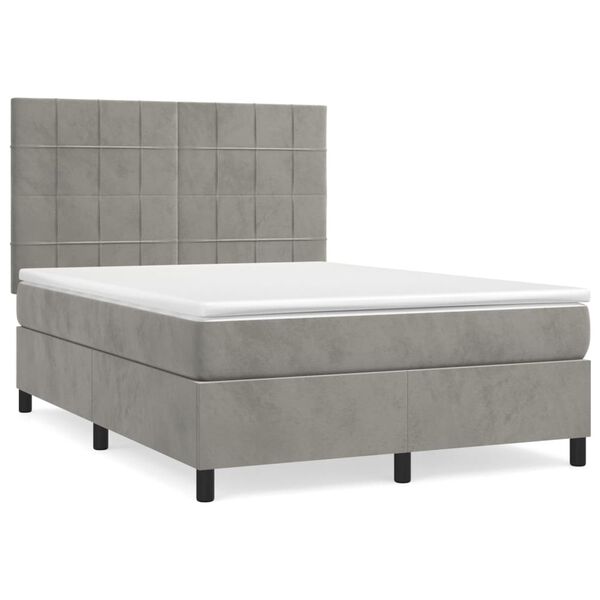 vidaXL &Kappa;&rho;&epsilon;&beta;ά&tau;&iota; Boxspring &mu;&epsilon; &Sigma;&tau;&rho;ώ&mu;&alpha; &Alpha;&nu;&omicron;&iota;&chi;&tau;ό &Gamma;&kappa;&rho;&iota; 140x190 &epsilon;&kappa;. &Beta;&epsilon;&lambda;&omicron;ύ&delta;&iota;&nu;&omicron;