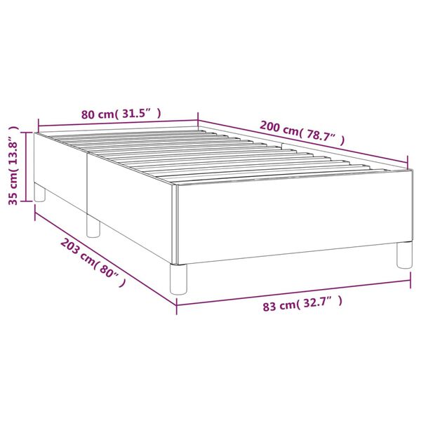 vidaXL Σκελετός Κρεβατιού Χωρίς Στρώμα Μαύρο 80x200 εκ. Υφασμάτινο