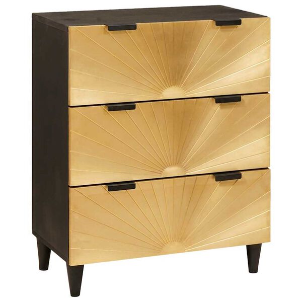 vidaXL Πλαϊνό γραφείο 3 pcs Μαύρο και Χρυσό 60 x 33 x 75 cm