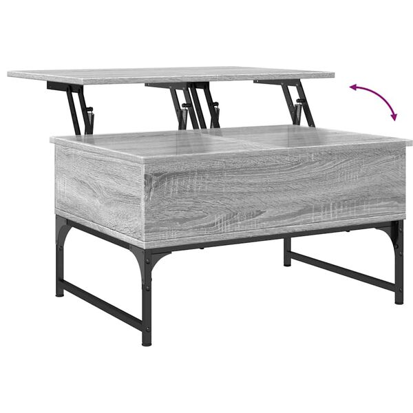 vidaXL Τραπεζάκι Σαλονιού Γκρι Sonoma 70x50x40 εκ. Επεξ. Ξύλο/Μέταλλο