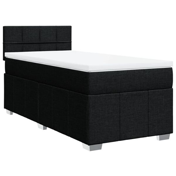 vidaXL &Kappa;&rho;&epsilon;&beta;ά&tau;&iota; Boxspring &mu;&epsilon; &Sigma;&tau;&rho;ώ&mu;&alpha; &Mu;&alpha;ύ&rho;&omicron; 100 x 200 &epsilon;&kappa;. &Upsilon;&phi;&alpha;&sigma;&mu;ά&tau;&iota;&nu;&omicron;