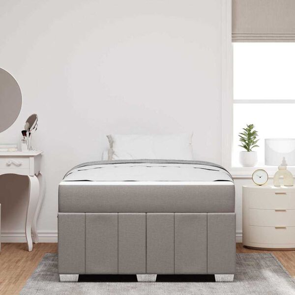 vidaXL Σκελετός Κρεβατιού με στρώμα Taupe 120 x 200 cm ύφασμα