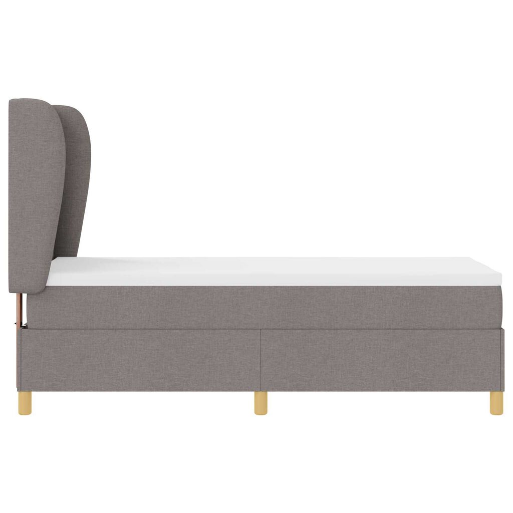 vidaXL Κρεβάτι Box Spring με Στρώμα Taupe 80x200 εκ. Υφασμάτινο