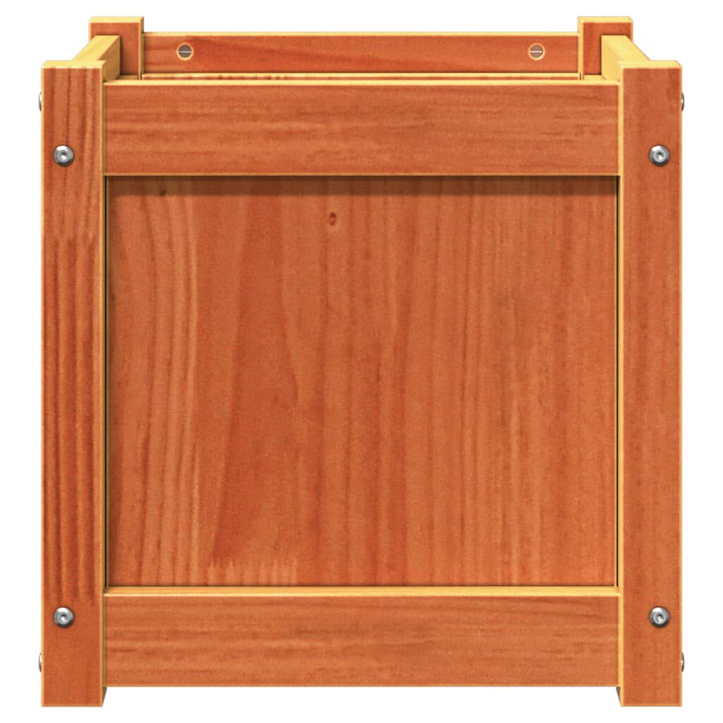 vidaXL Ζαρντινιέρα Καφέ Κεριού 40 x 40 x 40 εκ. από Μασίφ Ξύλο Πεύκου
