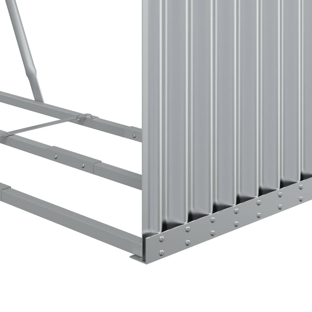 vidaXL Ξυλοθήκη Ασημί 120x45x210 εκ. από Γαλβανισμένο Ατσάλι