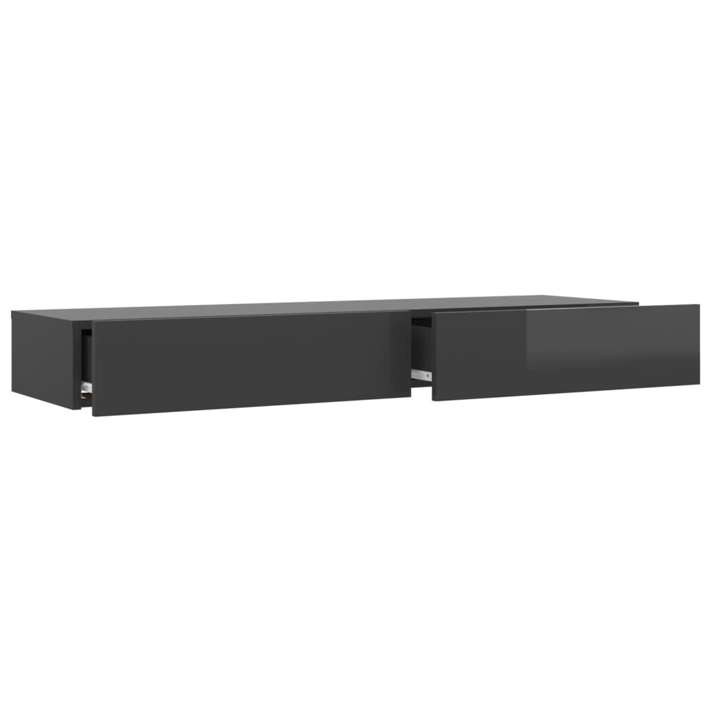 vidaXL Έπιπλο Τηλεόρασης με LED Γυαλιστερό Γκρι 120x35x15,5 εκ.