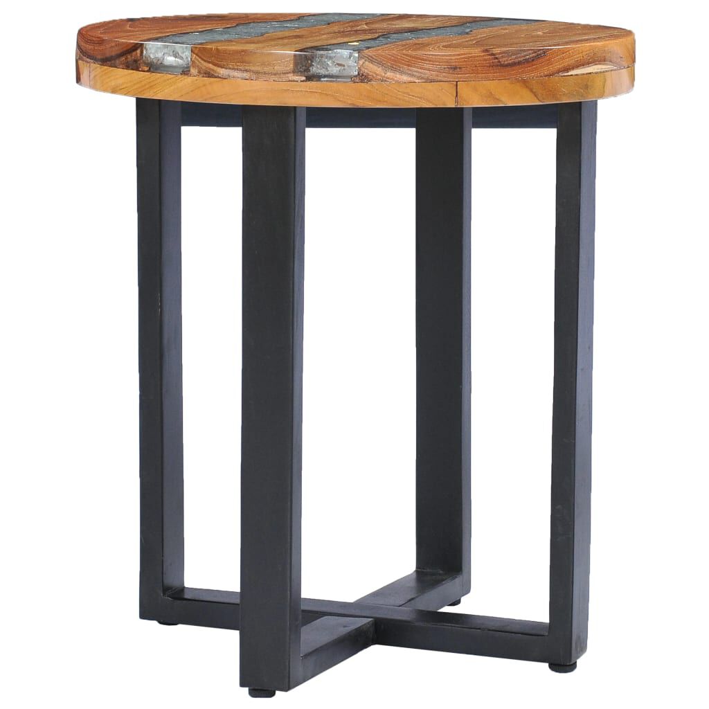 vidaXL Τραπεζάκι Σαλονιού 40x45 εκ. από Μασίφ Ξύλο Teak / Συνθ. Ρητίνη