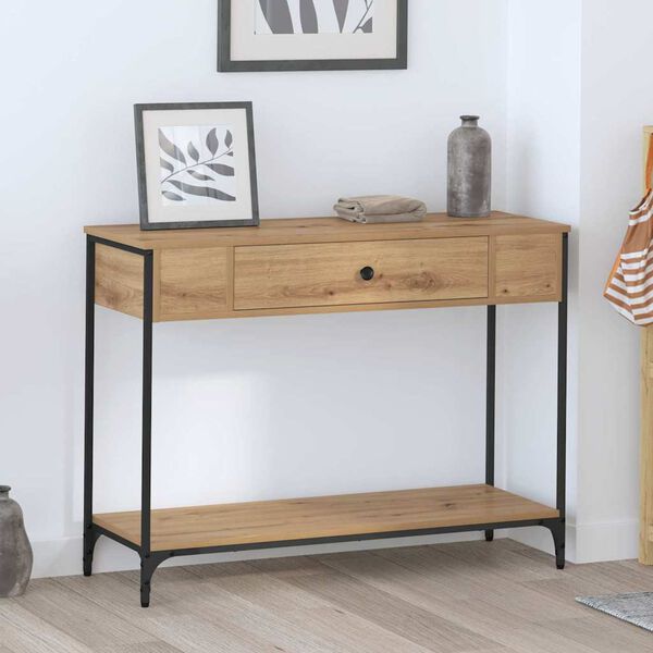 vidaXL &Tau;&rho;&alpha;&pi;έ&zeta;&iota; &kappa;&omicron;&nu;&sigma;ό&lambda;&alpha;&sigmaf; &mu;&epsilon; &rho;ά&phi;&iota; Artisan Oak 100 x 34,5 x 75 &epsilon;&kappa;.