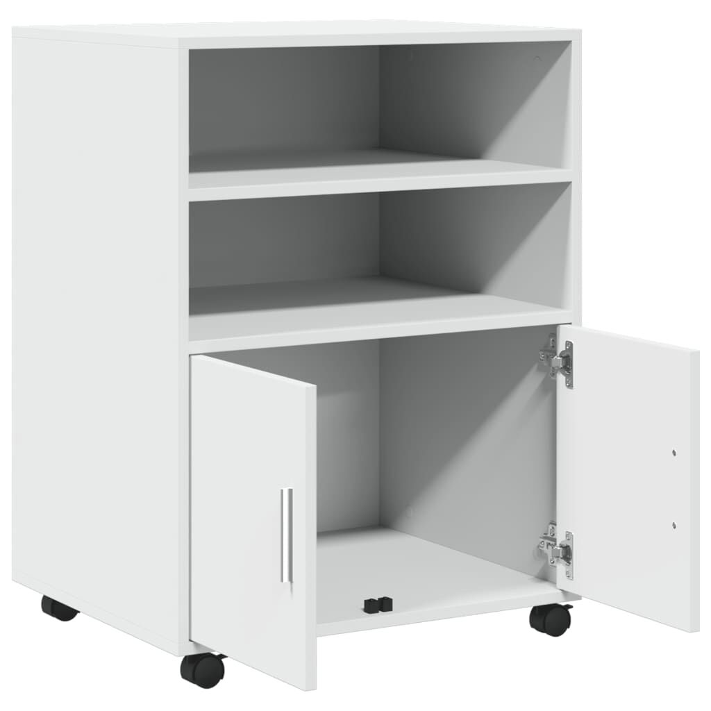 vidaXL Ντουλάπι Τροχήλατο Λευκό 60 x 48 x 81 εκ. από Επεξ. Ξύλο